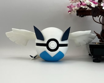 Lugia Monster Ball Display | 3D Printed Fan Art, Gaming Room Decor, Collectible | Normal & Shiny Variant