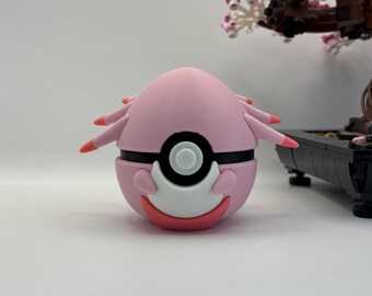 Chansey Pokéball Display | 3D Printed Monster Ball Fan Art, Gaming Room Decor, Collectible