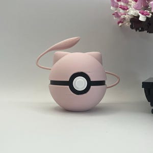 Mew Pokéball Display – 3D Printed Monster Ball | Regular & Shiny Variants