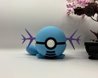 Wooper Monster Ball Display | 3D Printed Fan Art, Gaming Room Decor, Collectible | Normal & Shiny Variant