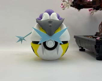 Raikou Monster Ball Display | 3D Printed Fan Art, Gaming Room Decor, Collectible