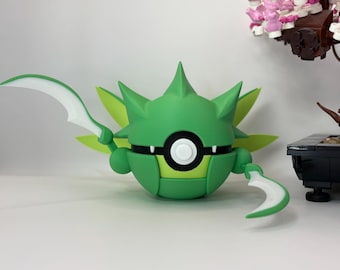 Scyther Monster Ball Display | 3D Printed Fan Art, Gaming Room Decor, Collectible