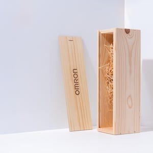 Personalized Wooden Wine Box – Engraved 1 Bottle Gift Box – Custom Wine or Corporate Gift for Wedding, Anniversary, Housewarming