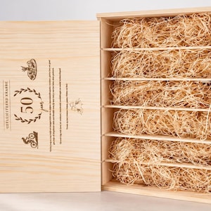 Personalisierte Holzweinkiste – Gravierte 6-Flaschen-Geschenkbox – Einzigartiges Wein- oder Firmengeschenk für Hochzeit, Jubiläum
