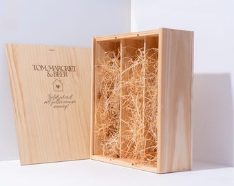 Cassetta di Vino in Legno Personalizzata – Scatola Regalo Incisa per 3 Bottiglie – Regalo Unico per Matrimonio, Anniversario o Inaugurazione