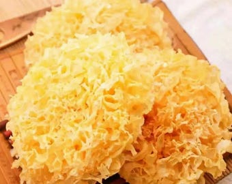 250g/500g Whole Dried Tremella Mushroom Snow Fungus Skin Soup Tremella Fuciformis Vegan Collagen Alternative