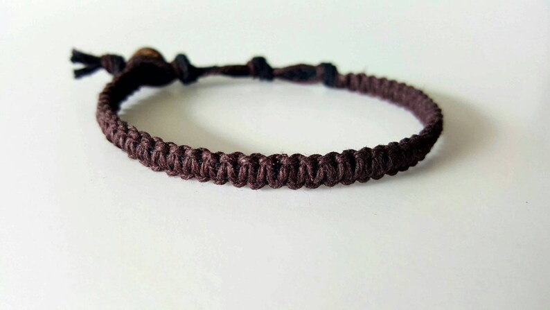 Mens Hemp Bracelet Natural Jewelry Hemp Anklet Hemp Jewelry Eco Friendly Gifts Hippie Jewelry image 1