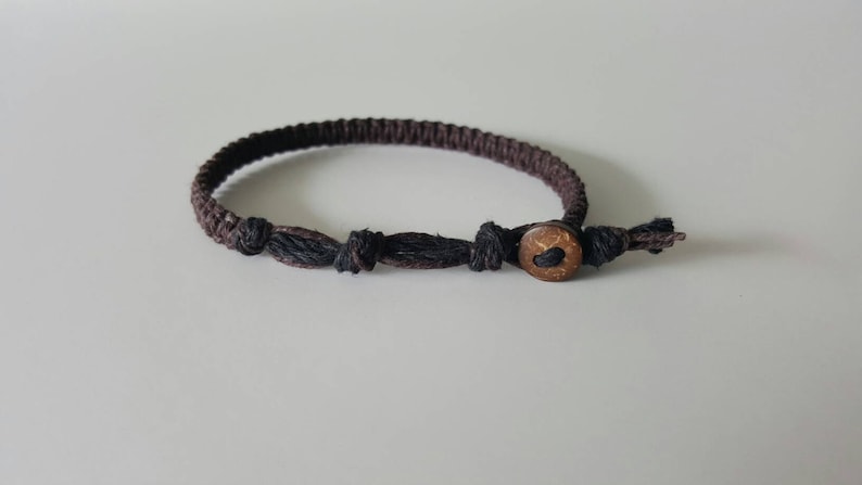 Mens Hemp Bracelet Natural Jewelry Hemp Anklet Hemp Jewelry Eco Friendly Gifts Hippie Jewelry image 2