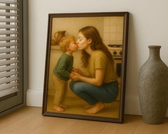ヴィンテージ風の母子絵画 – 印刷可能な神聖なアート（デジタル