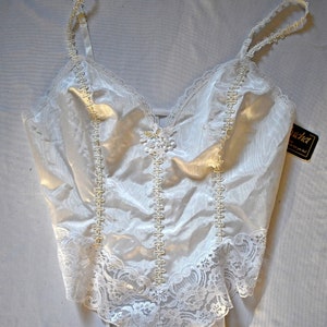 Vintage 1980s Sexy White Moire Watered Taffeta Teddie With - Etsy