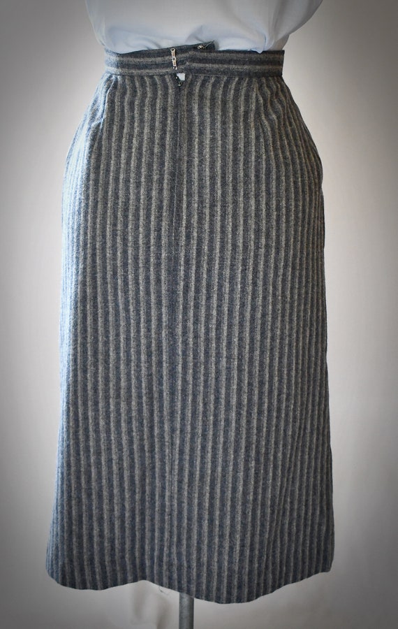 Vintage 1960s Charcoal Gray and Light Gray Stripe… - image 10