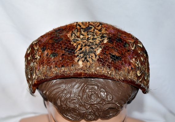 Vintage 1950s Pheasant Feather Wide Headband Juli… - image 1