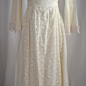 Vintage 1970s Victorian Style Ivory Cotton Cluny Lace Long - Etsy