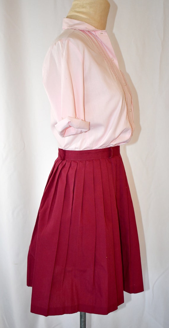 Vintage 1960s Pale Pink Cotton Short Sleeve Schoo… - image 8