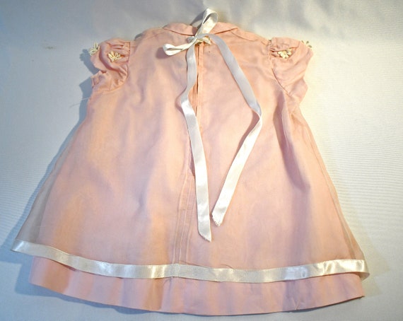 Vintage 1960s Pale Pink Chic Baby Dress With Chif… - image 3