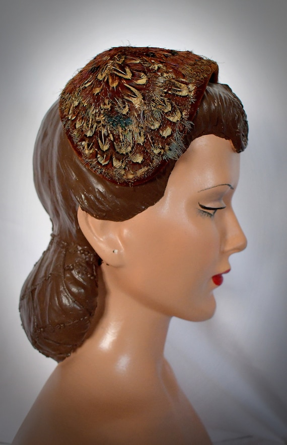 Vintage 1950s Pheasant Feather Wide Headband Juli… - image 4