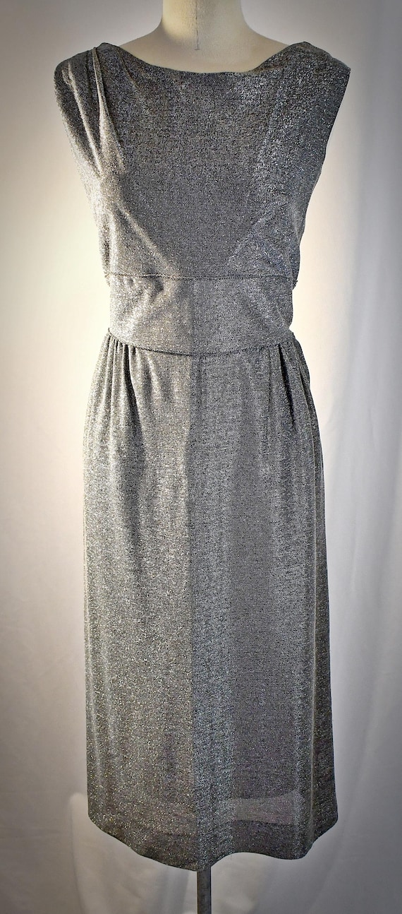 slim fit dress slacks Sexy V Neck A-Line Sliver Grey Sparkle Backless Long Evening Prom Dresses,  Cheap Custom Prom Dress, MR7305 main image 0