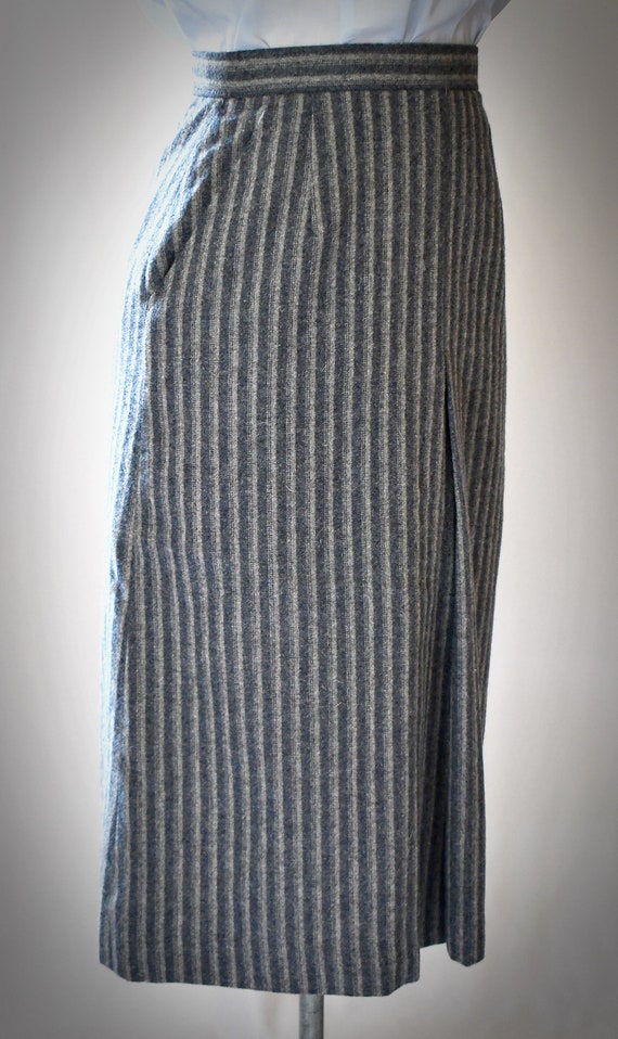 Vintage 1960s Charcoal Gray and Light Gray Stripe… - image 5