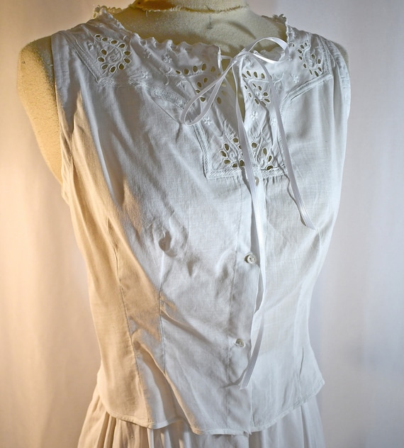 Antique Edwardian White Cotton Camisole Corset Cov