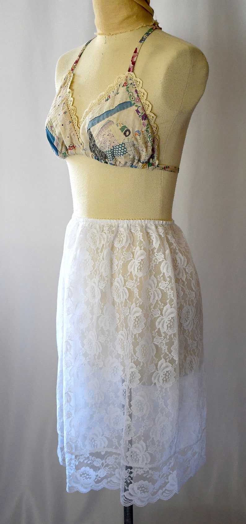 Vintage 1970s White Lace Half Slip Waist 24 to 32 Inches | Etsy