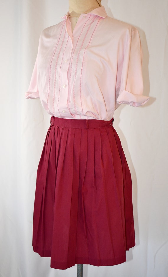 Vintage 1960s Pale Pink Cotton Short Sleeve Schoo… - image 7