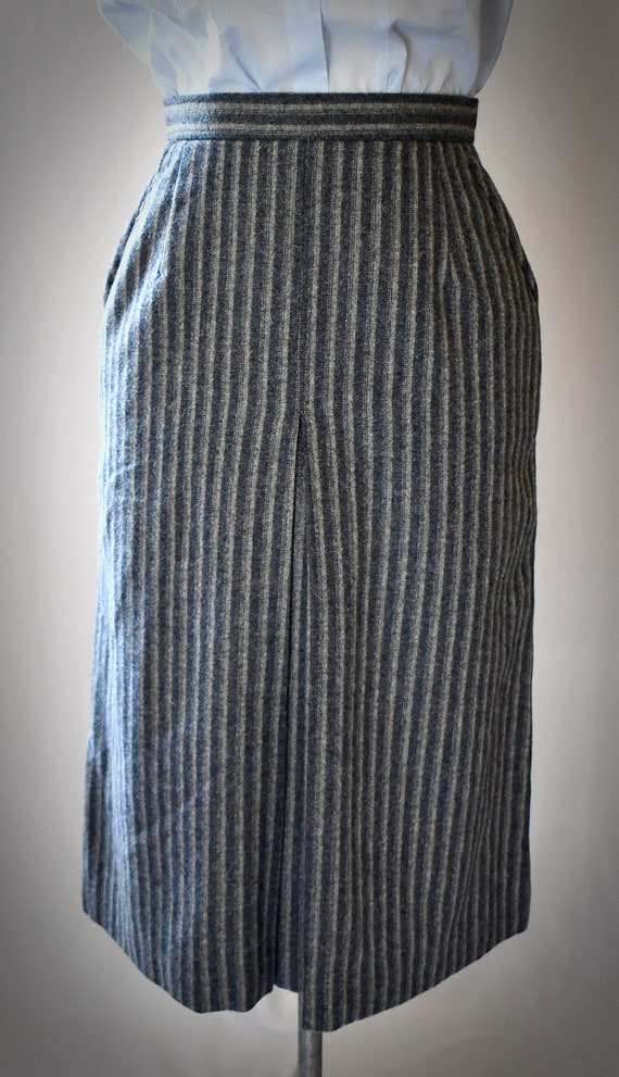 Vintage 1960s Charcoal Gray and Light Gray Stripe… - image 3