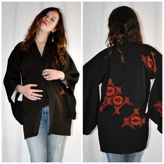 silk short kimono jacket