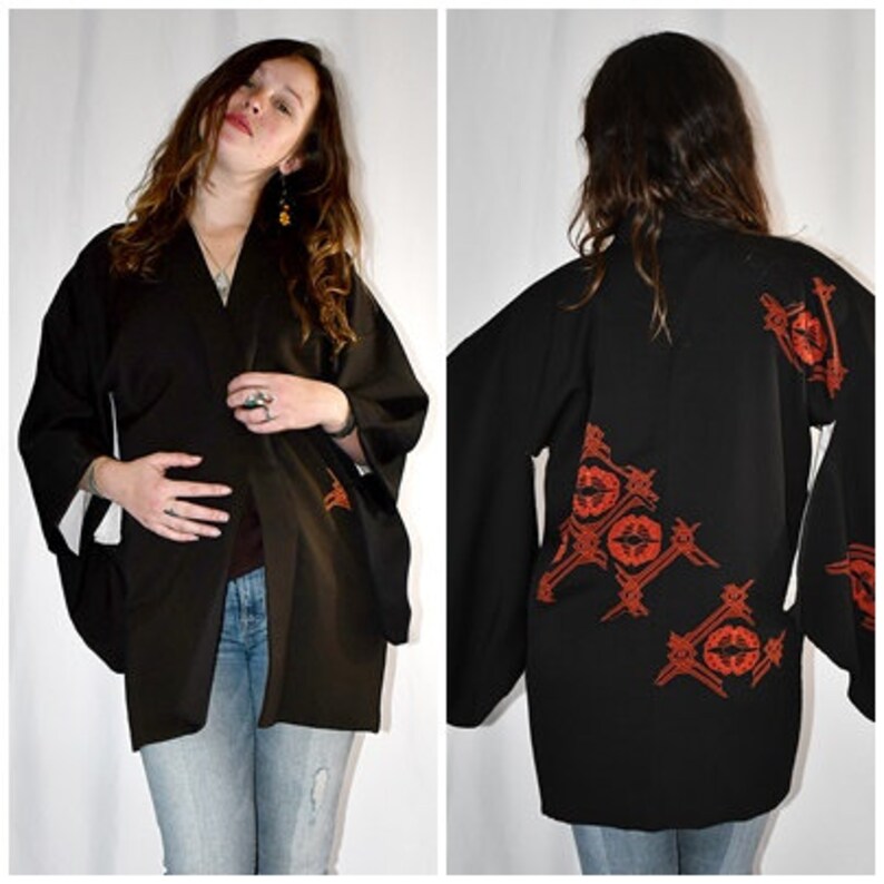 black short kimono jacket