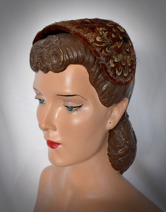 Vintage 1950s Pheasant Feather Wide Headband Juli… - image 7