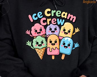 Kawaii Eiscreme Crew PNG | Pastell Clipart (digitaler Download)