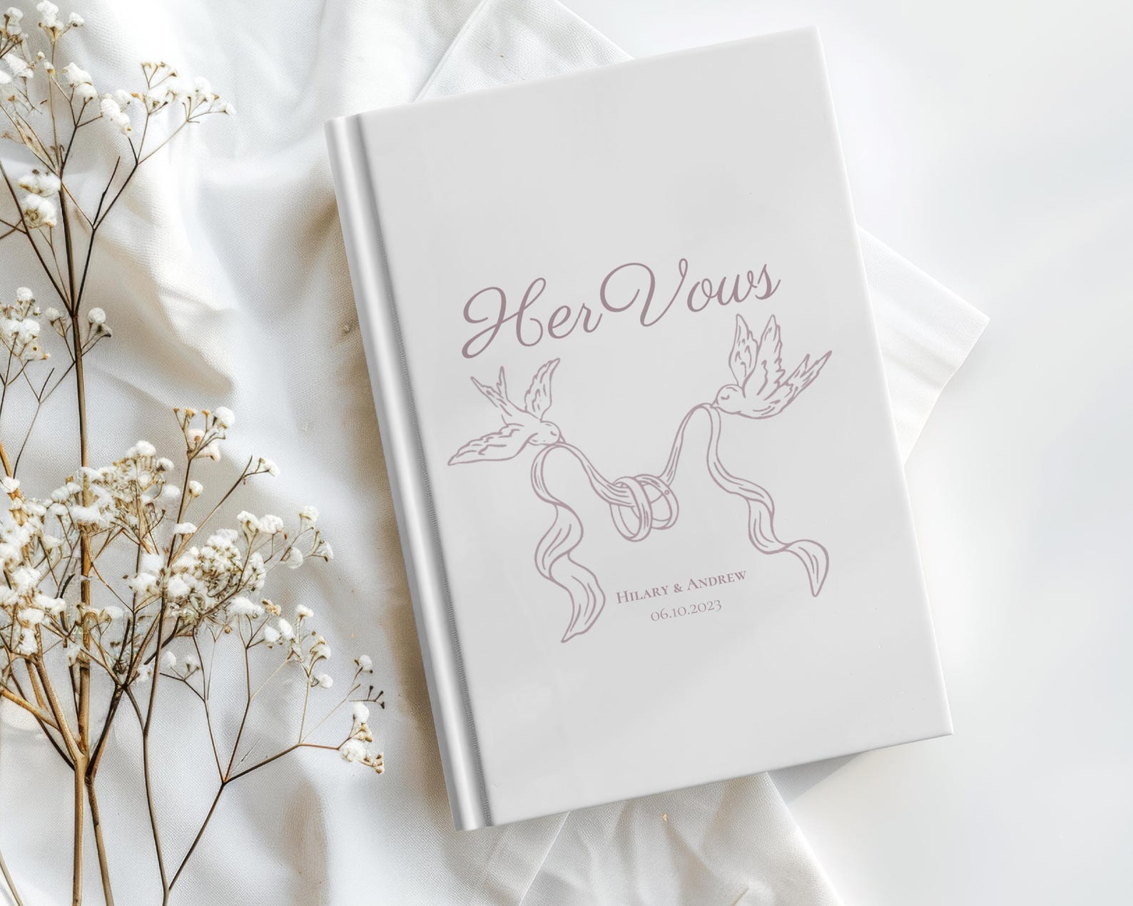 Custom vow books set of 2, couple engagement gift for lovers, wedding ceremony vow booklets and luxury speech notebook for bride