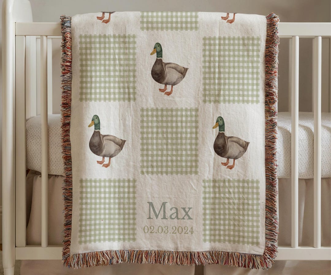 Personalized Mallard Duck Baby Blanket Mallard Duck Nursery Decor Baby ...