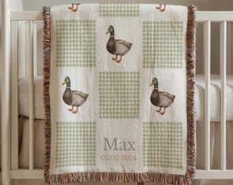 Personalisierte Stockenten Enten Baby Decke Stockenten Nursery Dekor Baby-Dusche-Geschenk Stockenten Enten Baby Name Decke Stockenten Kinderzimmer Geschenk