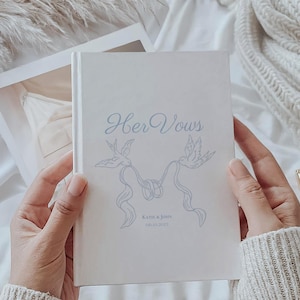 Personalized Wedding Vow Book: French Toile Design, His & Hers