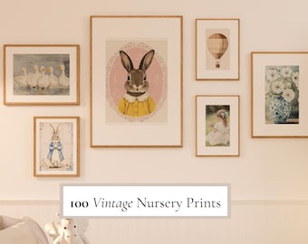 Vintage Nursery Wall Art Girl 100+ Nursery Bundle Vintage Girl Room Art Prints Nursery Gallery Wall Printable Nursery DIGITAL DOWNLOAD