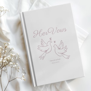 2 Vow Books Promises Hard Cover Wedding Ceremony Vow Booklets, Luxury Speech Notebook, Couple Engagement Gift for Bride Groom Gift
