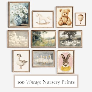 100+ Vintage Nursery Wall Art, Nursery Bundle Vintage Room Art Prints Nursery Gallery Wall Printable Nursery DIGITAL DOWNLOAD