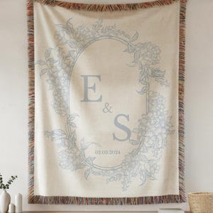 Personalized Throw Couples Blanket with Names wedding present bridal shower Gift for Newlyweds Cotton Anniversary Gift Engagement Gift
