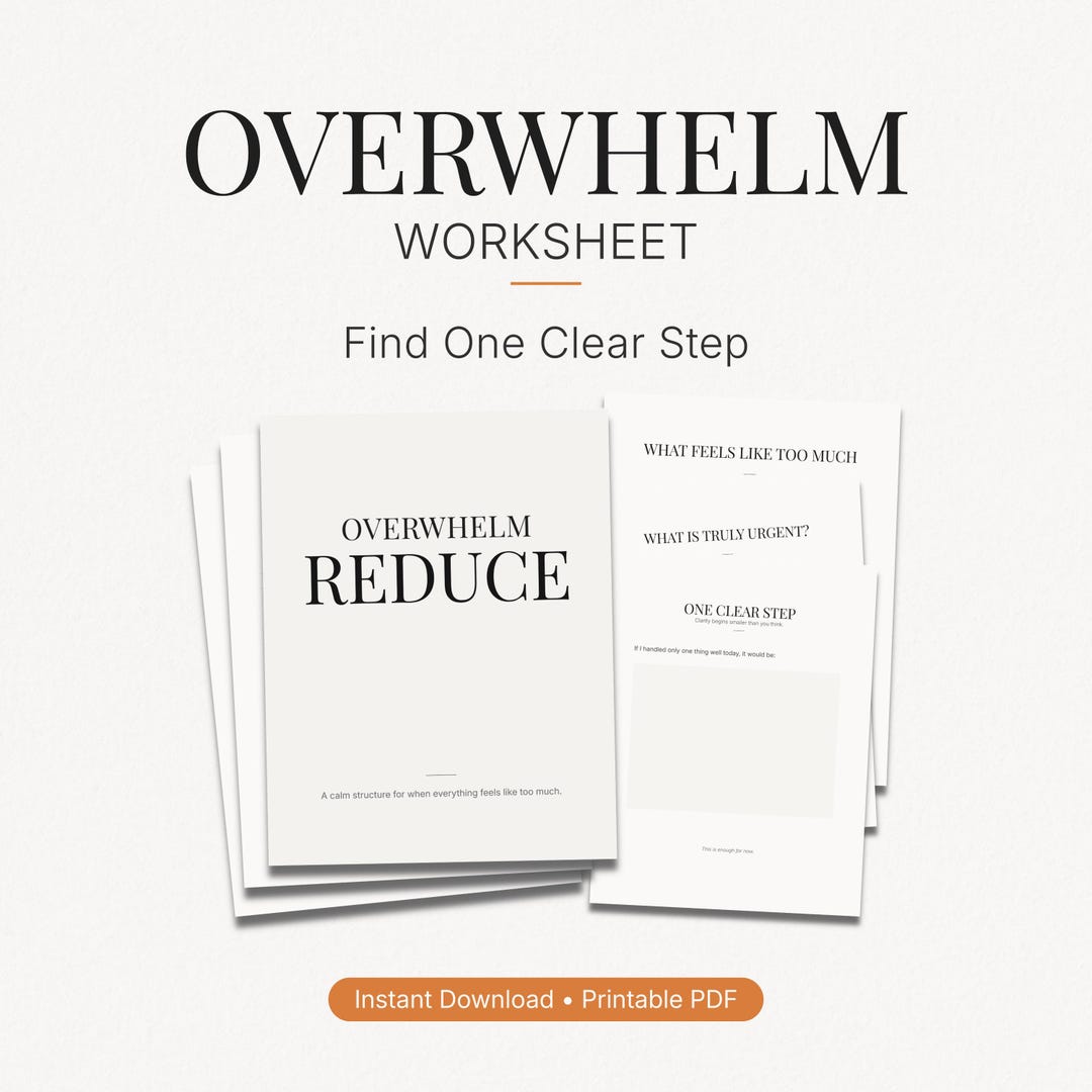 Overloaded Confusing Worksheet Example Overwhelm Worksheet Printable | Reduce Overwhelm PDF | Mental Overload ...