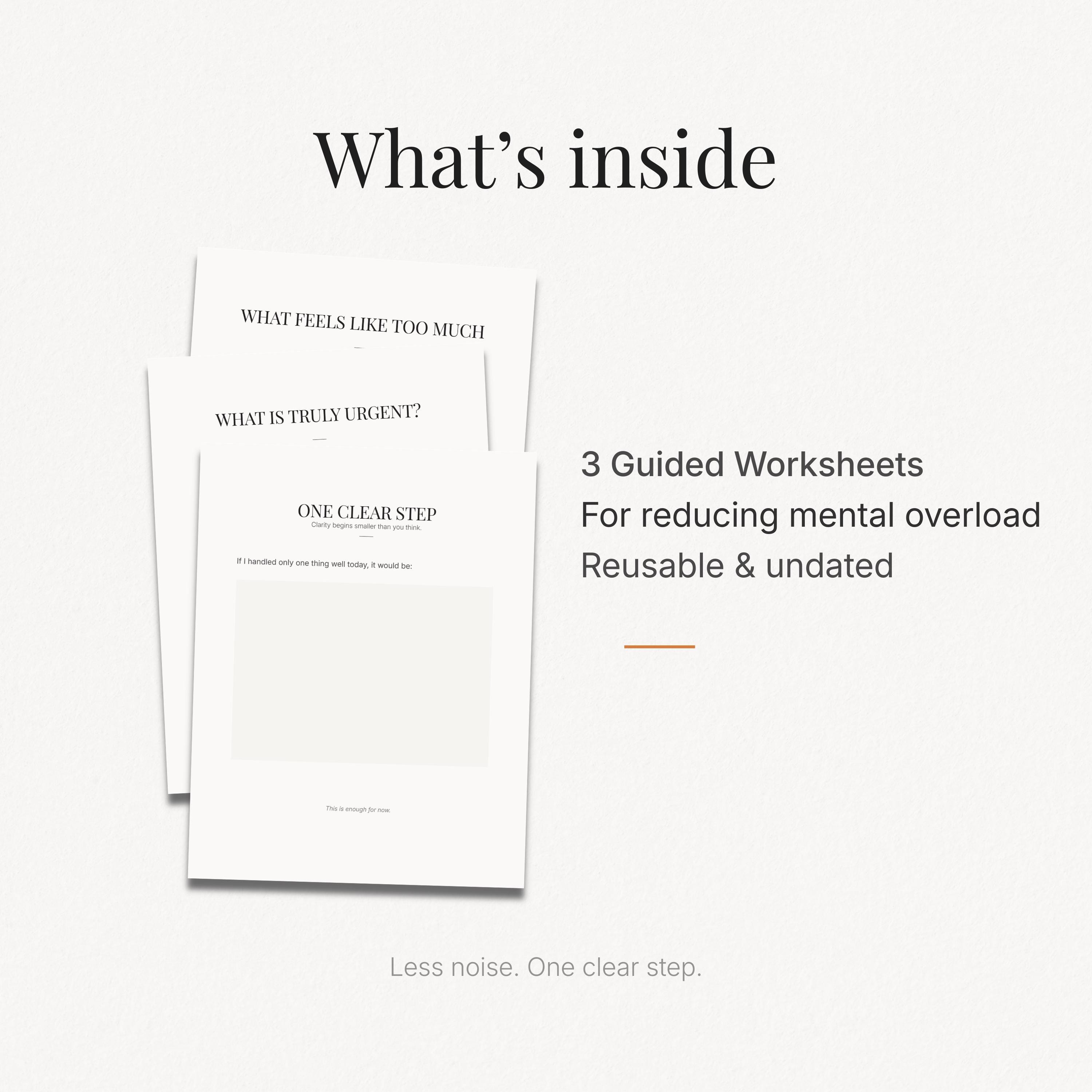 Overloaded Confusing Worksheet Example Overwhelm Worksheet Printable | Reduce Overwhelm PDF | Mental Overload ...