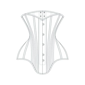 1900s Midbust Edwardian 4 Panel Corset PDF Pattern - Original Historical Garment Sizes 20-36" Waists