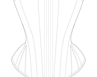 Sparklewren gored midbust corset digital garment pattern- 20-36" waists