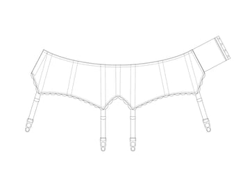 1950s Ribbon Stripe Suspender Garter Belt Garment Pattern PDF - Original Garment Pattern Sizes UK 8-20, 25-37" Waists