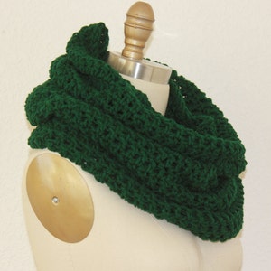 Extra Large Tube Cowl Snood Dark Forest Green