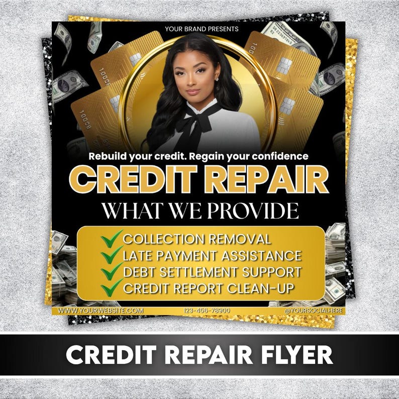 Credit Repair Masterclass Flyer, Tax, Bills, Event flyer, Business conference, Finances, Editable on Canva Template, Digital Download