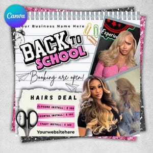 Back to School Sale Flyer, Braid Prices Flyer, Braids Sale Flyer, Back 2 School Flyer, Lashes, Hair Flyer, Braids Special Flyer Template