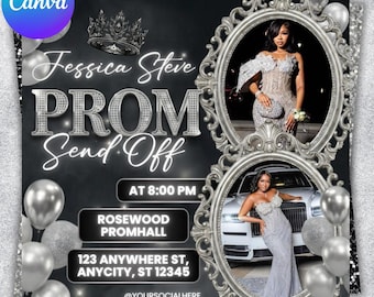 Prom Send Off Flyer, DIY Prom Flyer, Prom Canva Template, Prom Send Off, Prom Send Off Event, Editable, DIY Canva, Instant Download