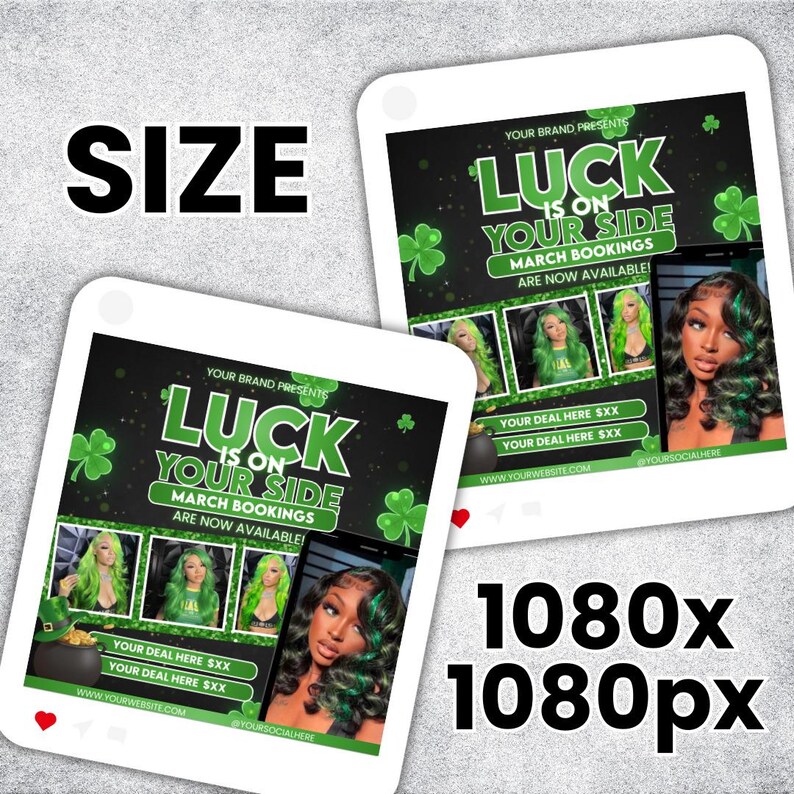 March Booking Flyer St. Patrick Day Sale Flyer Book Now Flyer Hair Braid Lash Nail MUA Booking Flyer Editable in Canva Instant Download