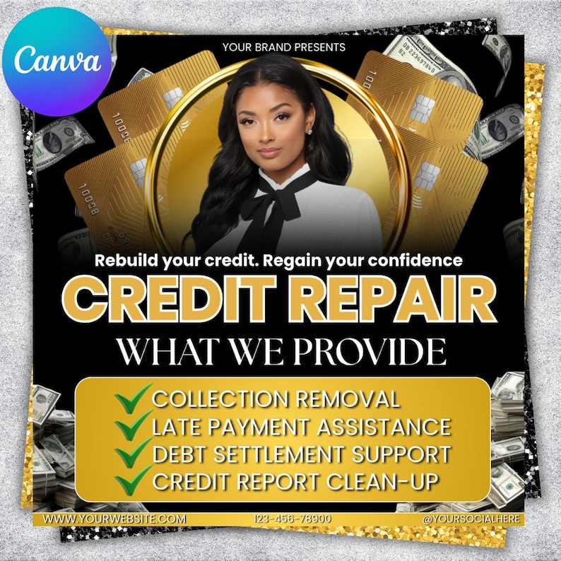 Credit Repair Masterclass Flyer, Tax, Bills, Event flyer, Business conference, Finances, Editable on Canva Template, Digital Download
