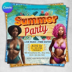 Summer Party Flyer, Pool Party Flyer, Summer Break Party Flyer, Event Flyer, Beach Party Flyer, Party Flyer, DJ Party Invite, Canva Editable